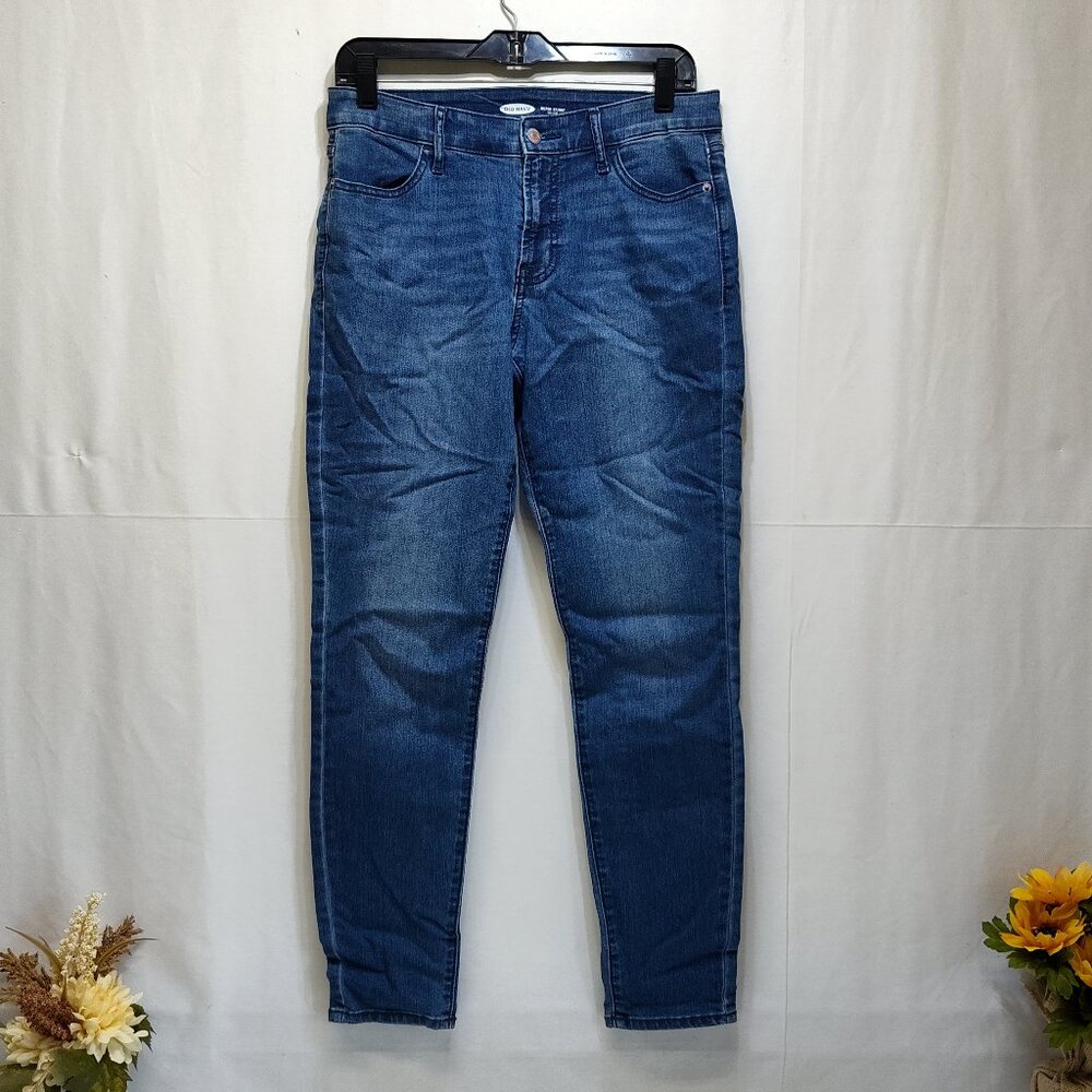 Old Navy Super Skinny Mid-Rise WOW MR SUPER S Med Wash Jeans Women's 3 Waist 32"